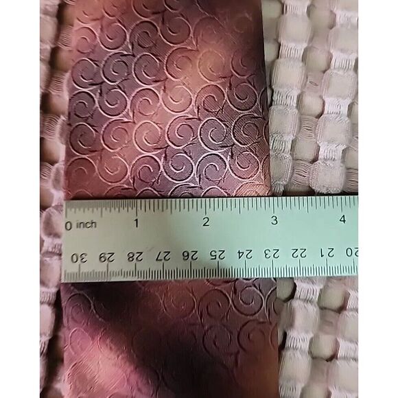 Van Heusen Brown Tie Silk With Swirls SKB3 - Picture 7 of 7